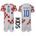 Kroatien Luka Modric #10 Barnkläder Hemma matchtröja till baby VM 2022 Kortärmad (+ Korta byxor) Billigt